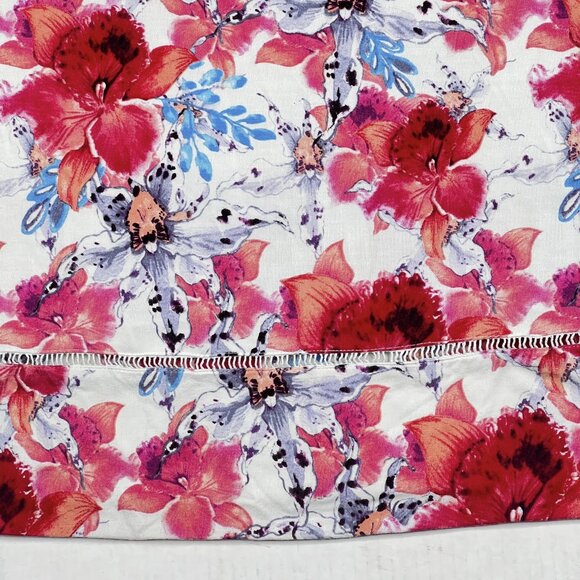 Soft Surroundings Blissful Bamboo Plumeria Floral Nightgown Ladder Trim Hem Sz L - Picture 6 of 9